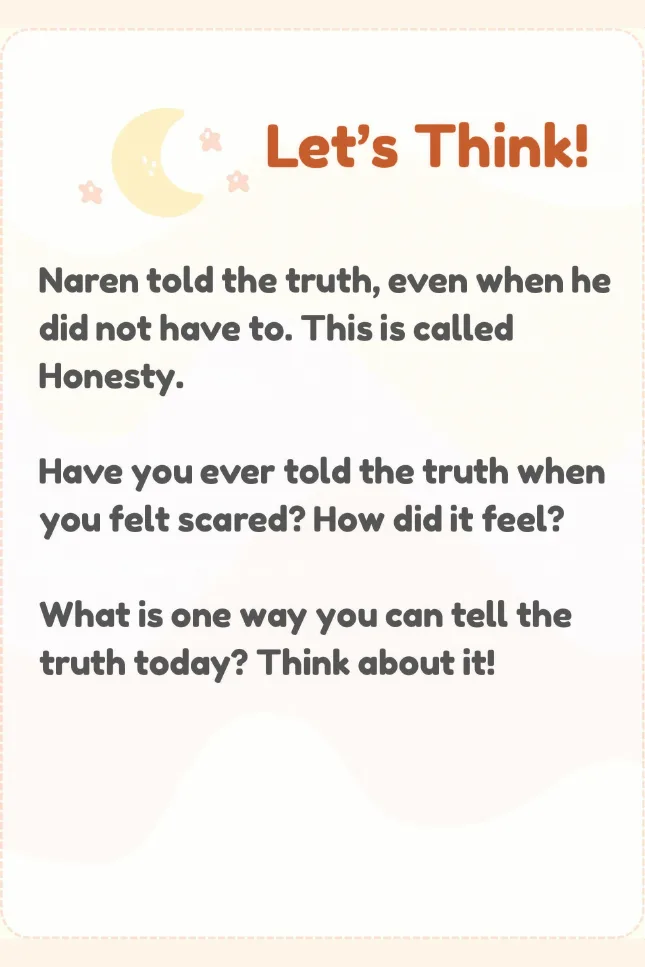 A Let’s Think page asking: Have you ever told the truth when you felt scared? How did it feel?